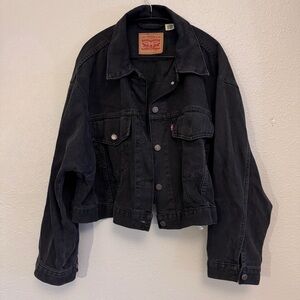 Levi’s Water<Less Oversized Faded Black Trucker Jacket – Size L